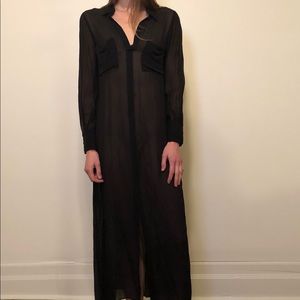 BCBG Mazxazaria Sheer Black Maxi Dress
